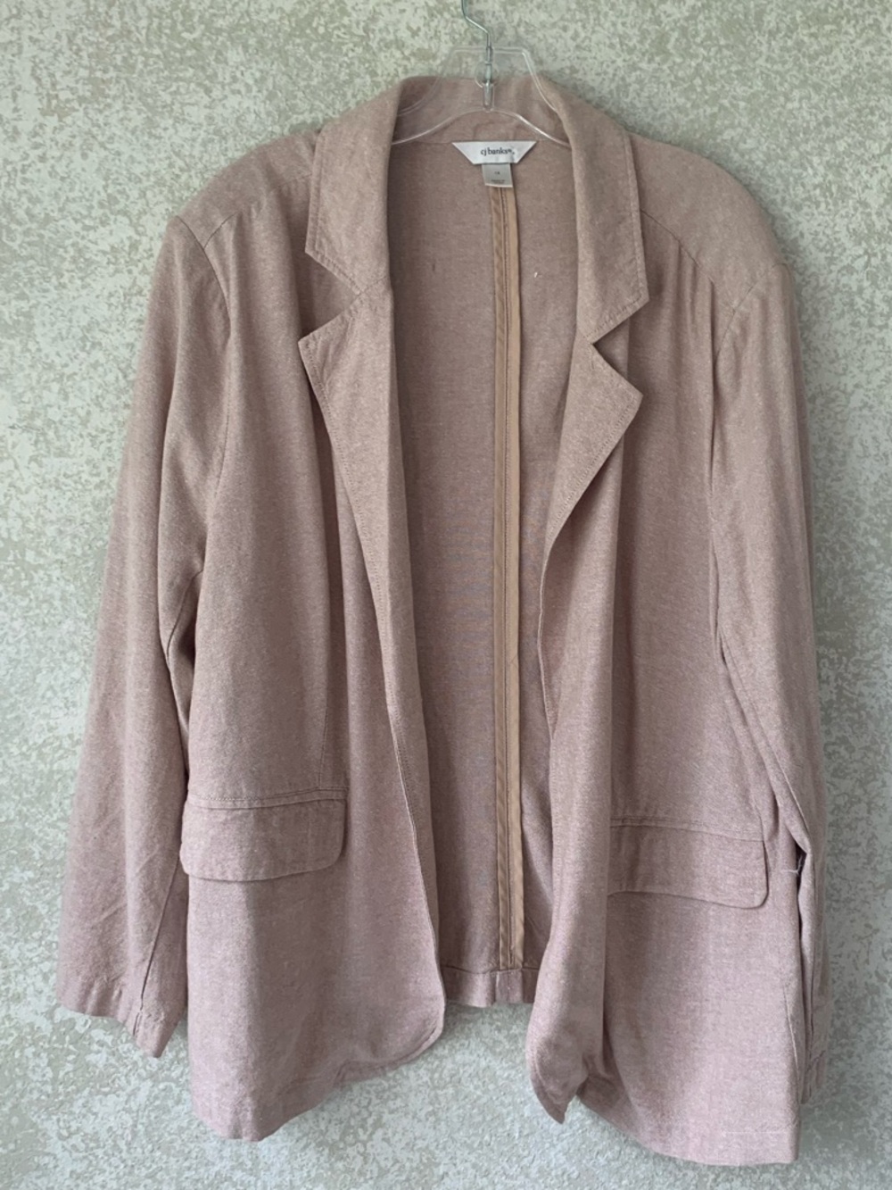 CJ Banks Women's Dusty Rose Open Front Blazer Cardigan